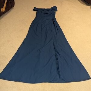 Nwot After six Atlantic blue E530 Off-Shoulder Dress